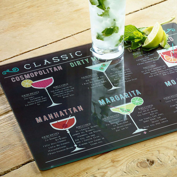 Доска стеклянная CreativeTops Cocktails, 40 x 30 см