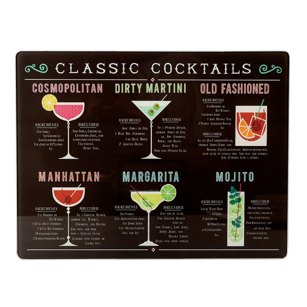 Доска стеклянная CreativeTops Cocktails, 40 x 30 см