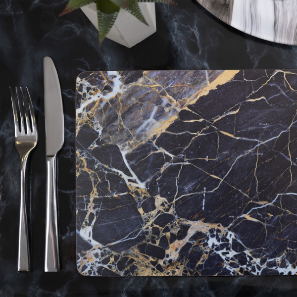 Набор подставок под тарелки CreativeTops Navy Marble, 30 x 23 см, 6 шт.