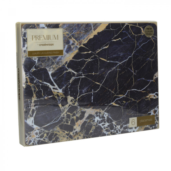 Набор подставок под тарелки CreativeTops Navy Marble, 30 x 23 см, 6 шт.