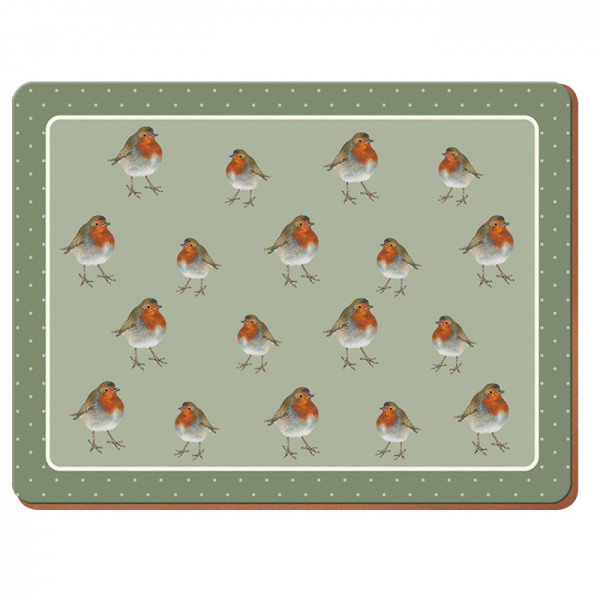 Набор пробковых подставок под тарелки CreativeTops Wild Robin 30 х 23 см, 6 шт.