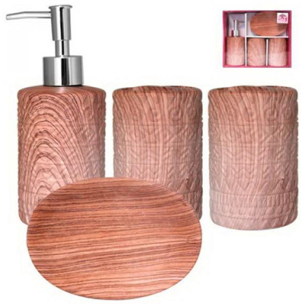 Set 4 items Alder (soap dish, toothbrush holder, glass, soap dispenser) SNT Ukraine
