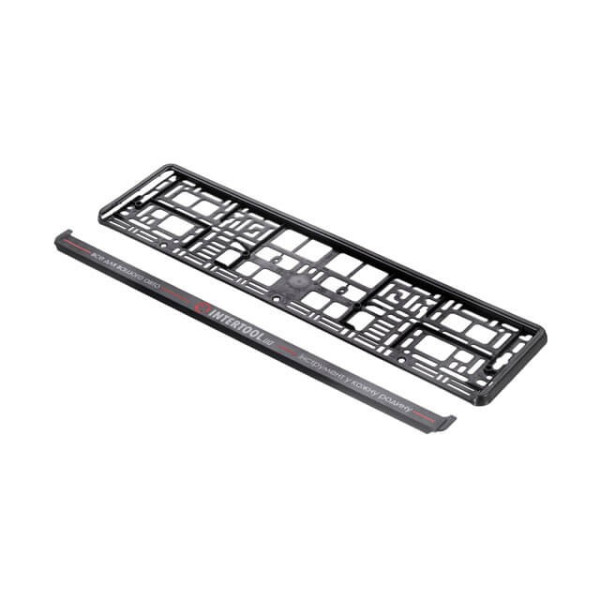 The frame for the car number is branded Intertool PR-9005