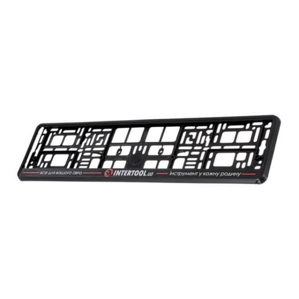 The frame for the car number is branded Intertool PR-9005