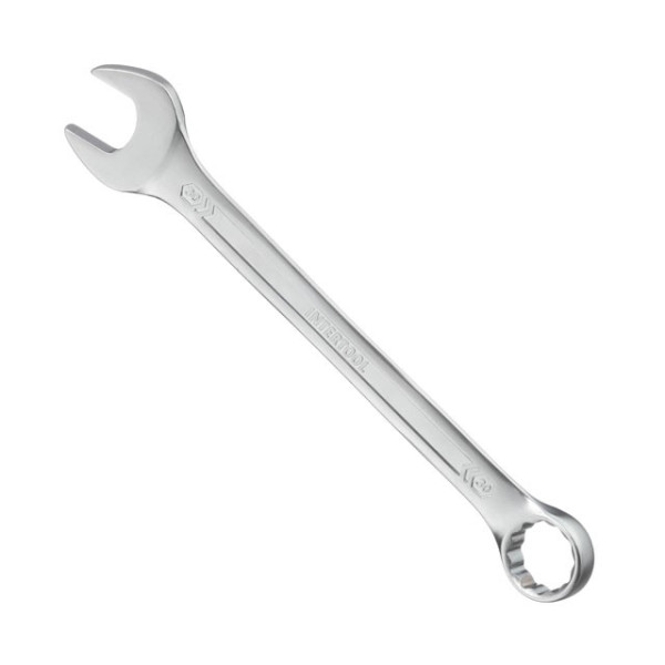 Combination spanner 30 mm, CrV, coating Satin-chrome PROF DIN3113 Intertool XT-1030