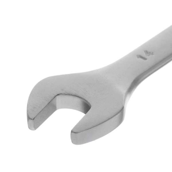 Intertool XT-1414 14 mm hinged angle spanner, CrV, satin-chrome coating