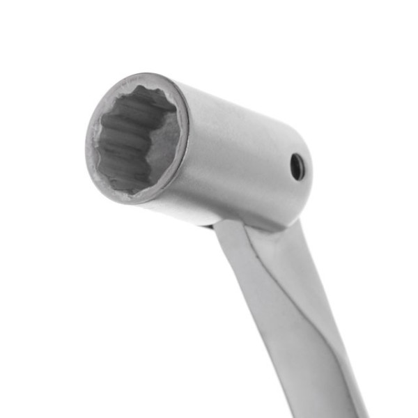 Intertool XT-1414 14 mm hinged angle spanner, CrV, satin-chrome coating