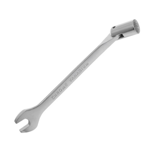 Intertool XT-1414 14 mm hinged angle spanner, CrV, satin-chrome coating