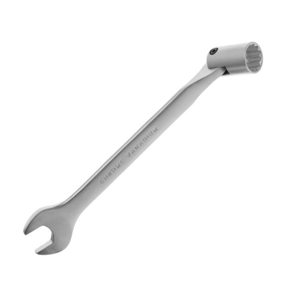 Intertool XT-1416 16 mm hinged angle spanner, CrV, satin-chrome coating