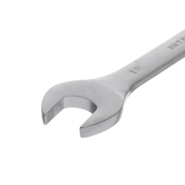 Intertool XT-1419 19 mm hinged angle spanner, CrV, satin-chrome finish