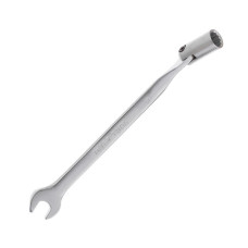 Intertool XT-1409 9 mm hinged angle spanner, CrV, satin-chrome finish