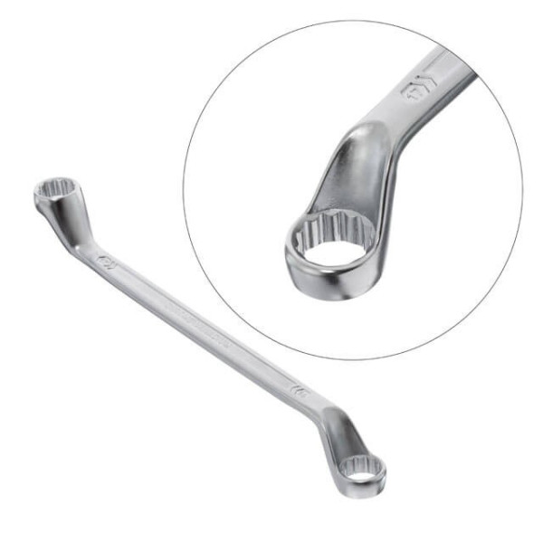 Cap wrench 16-17 mm CrV, satin-chrome coating PROF DIN3113 Intertool XT-1216