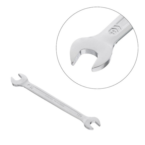 Wrench 10-11 mm Cr-V, satin-chrome coating; PROF DIN3113 Intertool XT-1110