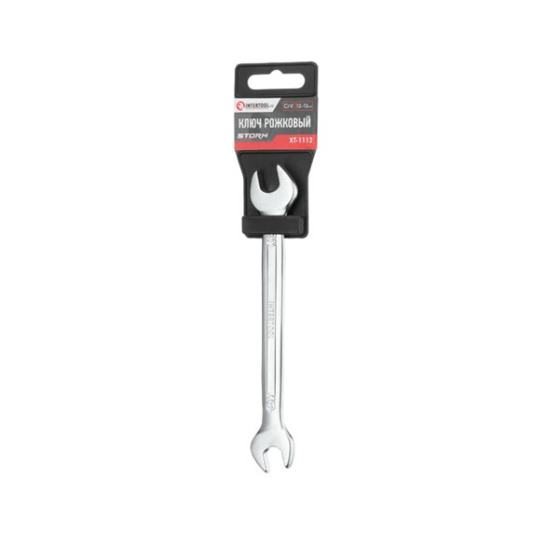 Angle wrench 12-13 mm CrV, satin-chrome coating PROF DIN3113 Intertool XT-1112