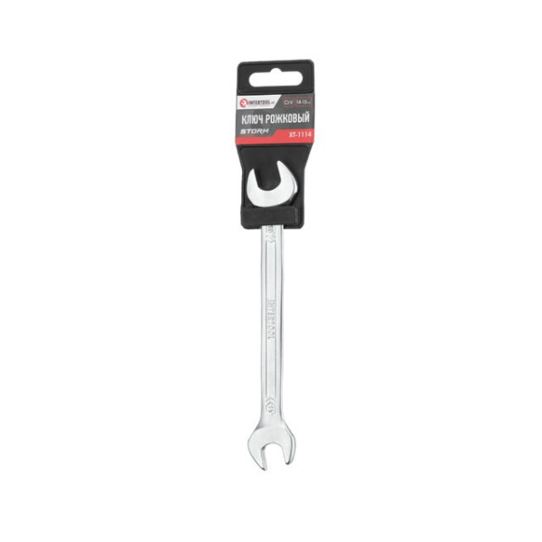 Angle wrench 14-15 mm CrV, satin-chrome coating PROF DIN3113 Intertool XT-1114