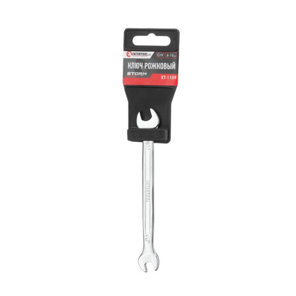 Angle wrench 8-10 mm CrV, satin-chrome coating PROF DIN3113 Intertool XT-1109