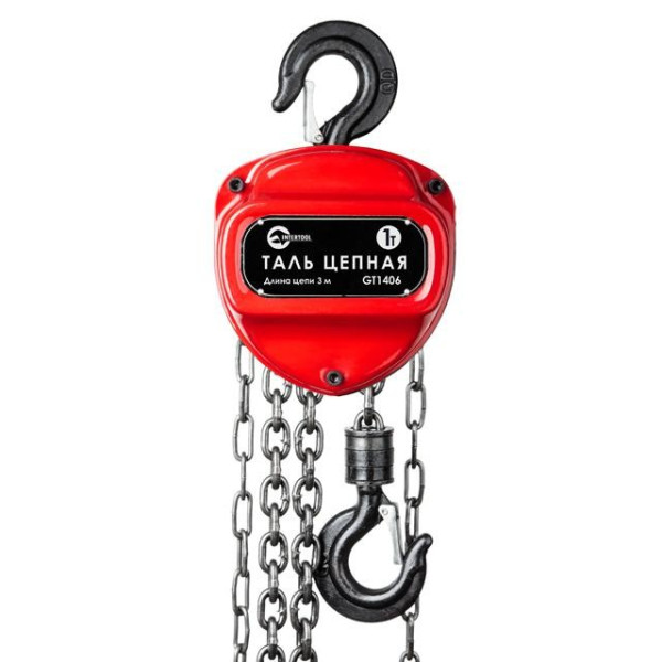 Таль ланцюгова 1 т, ланцюг 3 м Intertool GT1406