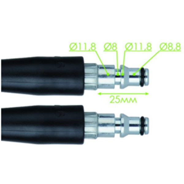 Шланг високого тиску 10 м, до мийок DT-1502 / DT-1503 / 1504 / 1508 / 1509 / 1515 / 1517, макс. 200 бар Intertool DT-1560