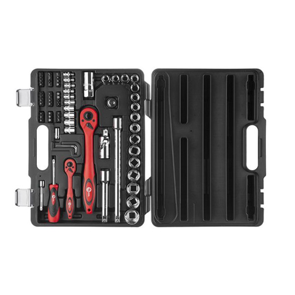 Professional tool set, 1/2; 1/4, 72 units CrV Intertool ET-6072