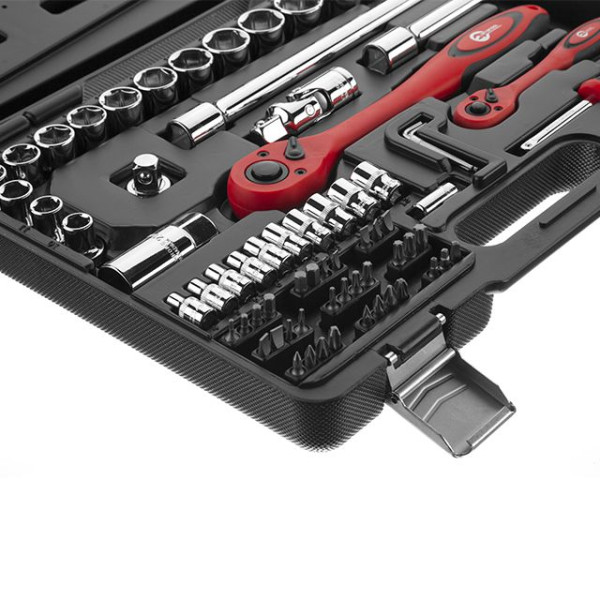 Professional tool set, 1/2; 1/4, 72 units CrV Intertool ET-6072