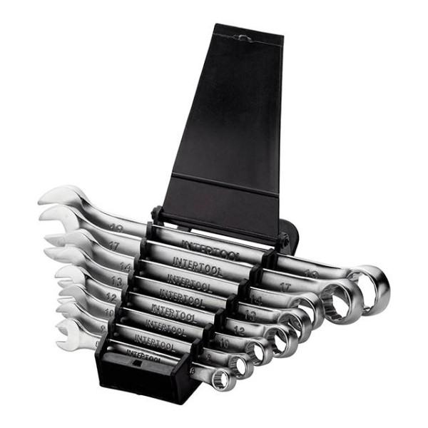 Combination spanner set 8 pcs, 8-19 mm CrV Intertool HT-1202
