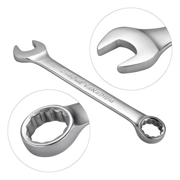 Combination spanner set 8 pcs, 8-19 mm CrV Intertool HT-1202