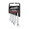 A set of 8 socket wrenches. 6-22 mm Cr-V, satin chrome finish, DIN838, STORM Intertool XT-1202