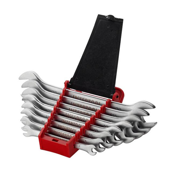 Set of 8 pcs. 6-22 mm CrV Intertool HT-1002 angle wrenches