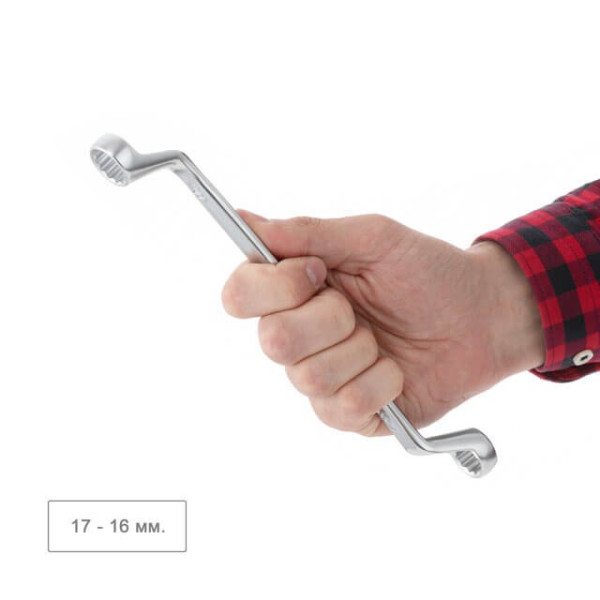 Set of socket wrenches 6 pcs. 6-17 mm Cr-V, satin-chrome coating; DIN838 STORM Intertool XT-1201