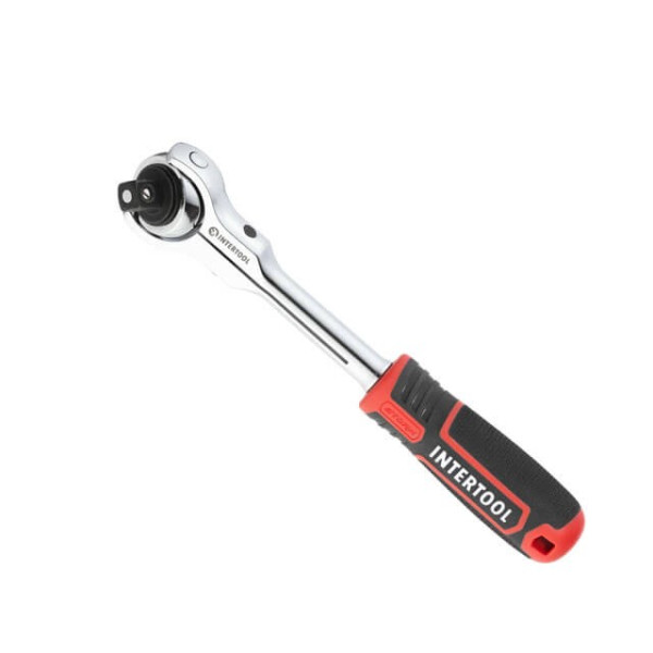 The handle with a ratchet mechanism is rotary, 72 teeth 1/2, Cr-V STORM Intertool ET-8009