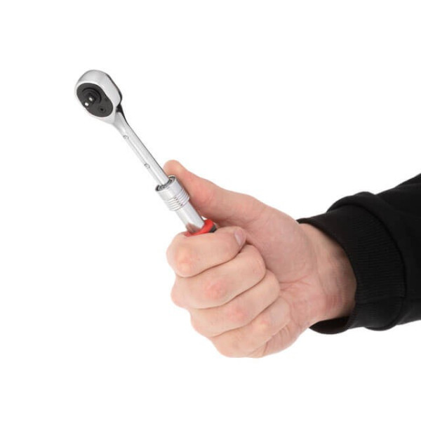 Handle with ratchet mechanism telescopic, 72 teeth 1/4, Cr-V STORM Intertool ET-8004