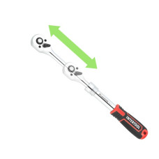 Handle with ratchet mechanism telescopic, 72 teeth 3/8, Cr-V STORM Intertool ET-8005
