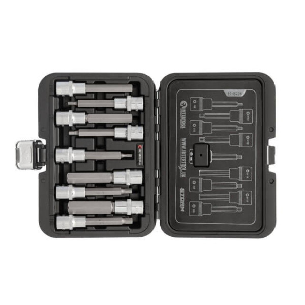 Bit set HEX 1/2 4-17, 100 mm, S2, STORM Intertool ET-8406
