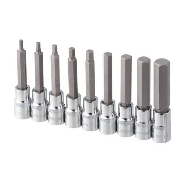 Bit set HEX 1/2 4-17, 100 mm, S2, STORM Intertool ET-8406