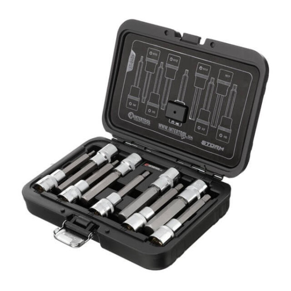 Bit set HEX 1/2 4-17, 100 mm, S2, STORM Intertool ET-8406