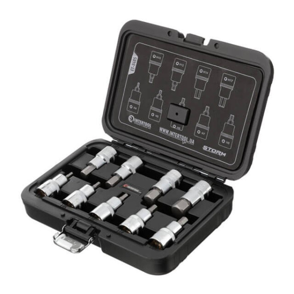 Bit set HEX 1/2 4-17, 55 mm, S2, STORM Intertool ET-8405