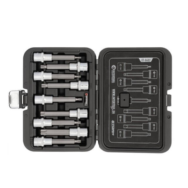 Bit set TORX 1/2 T20-T60, 100 mm, S2, STORM Intertool ET-8401
