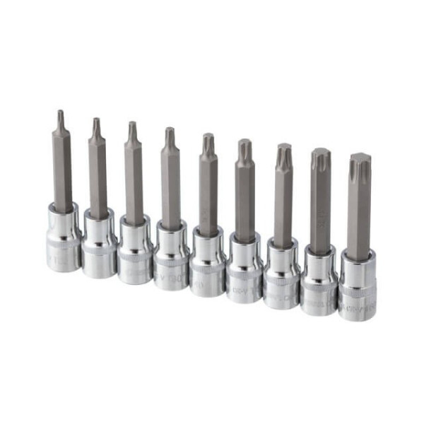 Bit set TORX 1/2 T20-T60, 100 mm, S2, STORM Intertool ET-8401