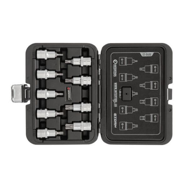 Bit set TORX 1/2 T20-T60, 55 mm, S2, STORM Intertool ET-8400