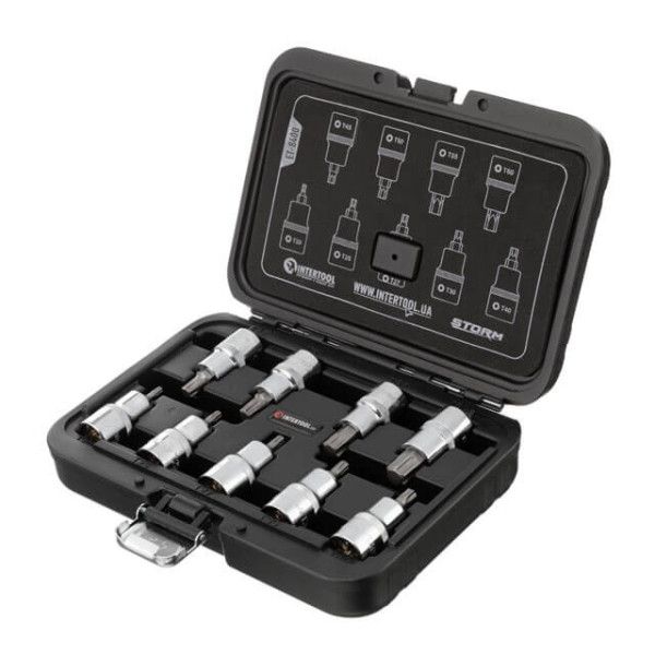 Bit set TORX 1/2 T20-T60, 55 mm, S2, STORM Intertool ET-8400