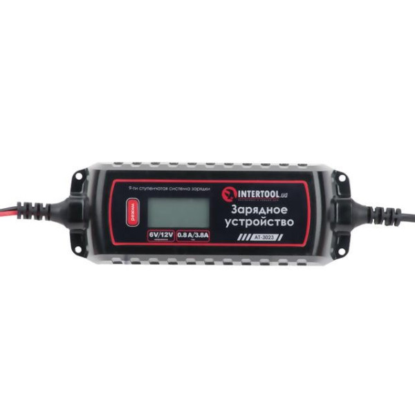 Charger 6/12 V, 0.8/3.8 A, 230 V, winter charge mode, display, maximum battery capacity 1.2-120 A/h Intertool AT-3023