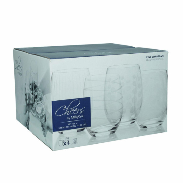 Набір келихів для вина Mikasa CHEERS, без ніжок, скло, 480 мл, 4 шт.