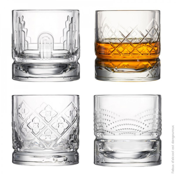 Set of La Rochere DANDY whiskey glasses, h 8.5 cm, 310 ml, 4 pcs.