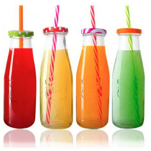 Glass bottle with straw 400 ml SNT Ukraine