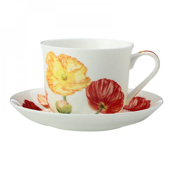 Чашка з блюдцем Maxwell Williams Poppies FLORIADE, порцеляна, 480 мл