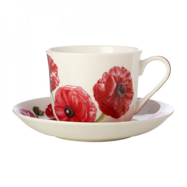 Чашка с блюдцем Maxwell Williams Ranunculus FLORIADE, фарфор, 480 мл