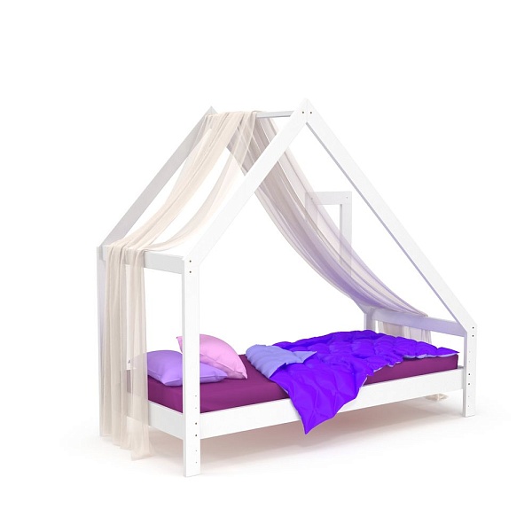 White children's bed 80x190 cm, SportBaby