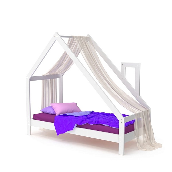 White children's bed 80x190 cm, SportBaby