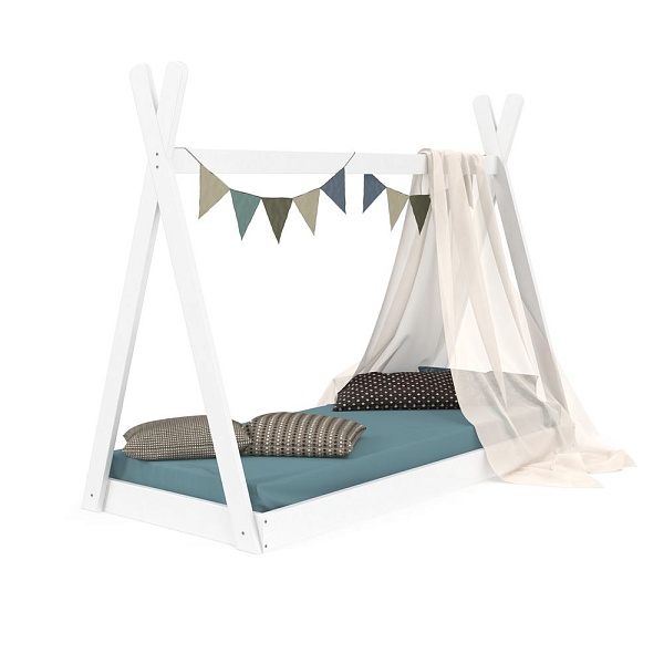Children's bed-house Wigwam White 80x160 cm, SportBaby