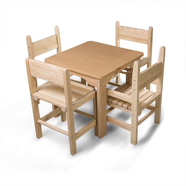 Beech children's table and chair and 4 chairs from SportBaby